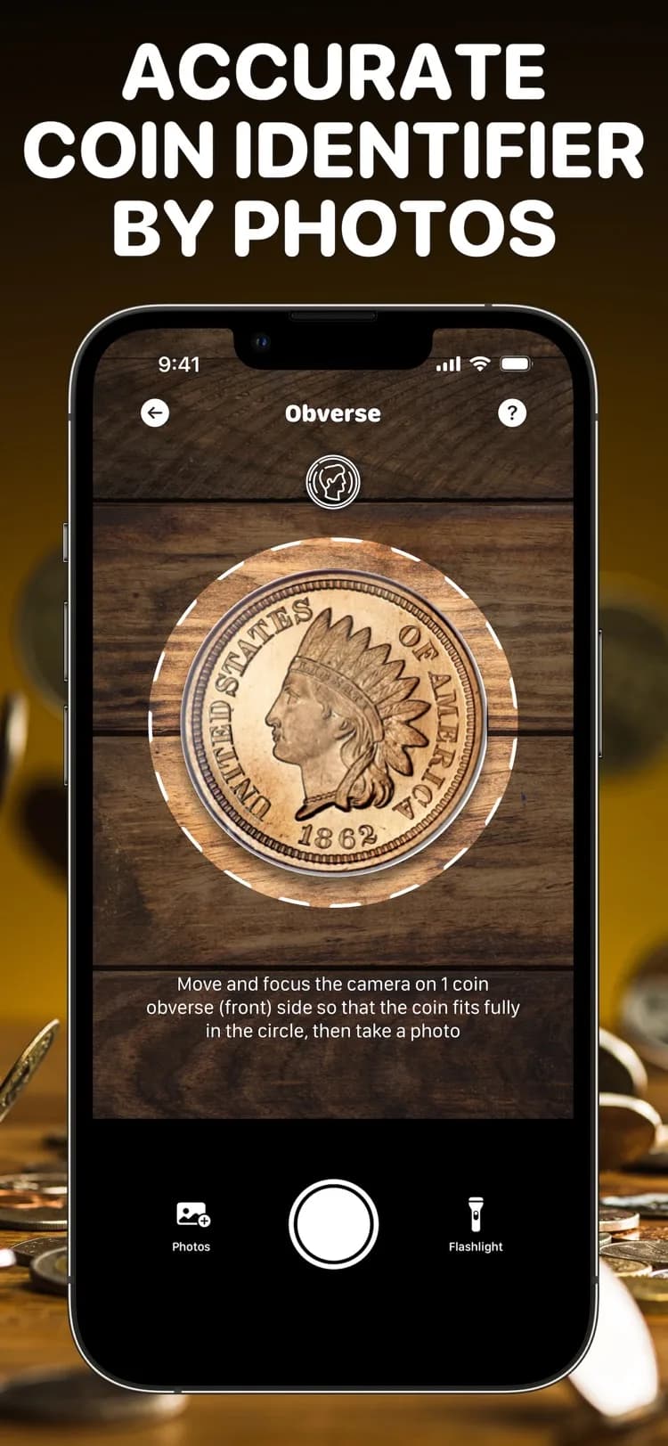 Coin worth checker showing the estimated value of an identified coin